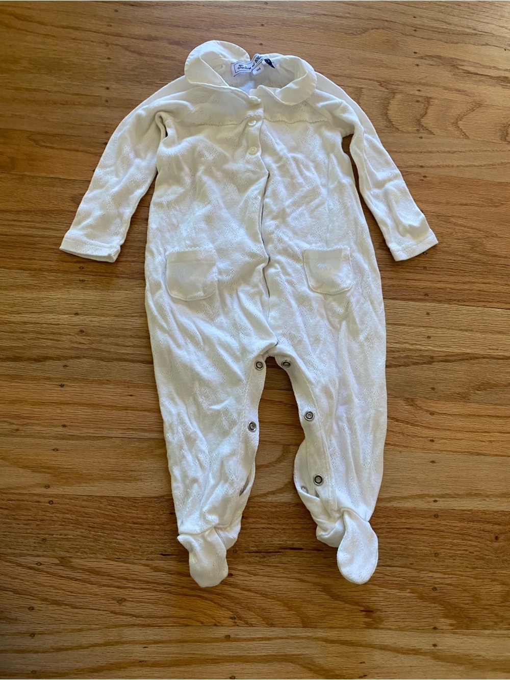 Tartine et Chocolat Cream Footed One-Piece Romper